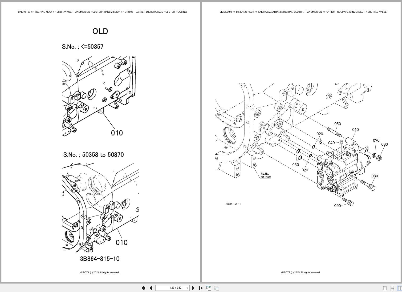 Kubota Utility Tractors M5071NC NEC1 Spare Parts Catalog EN FR (3)