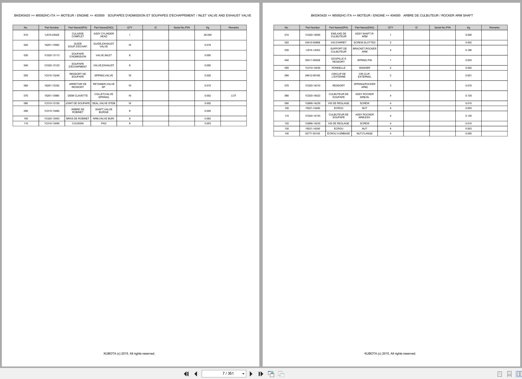 Kubota Utility Tractors M5092HC ITA Spare Parts Catalog EN FR (2)