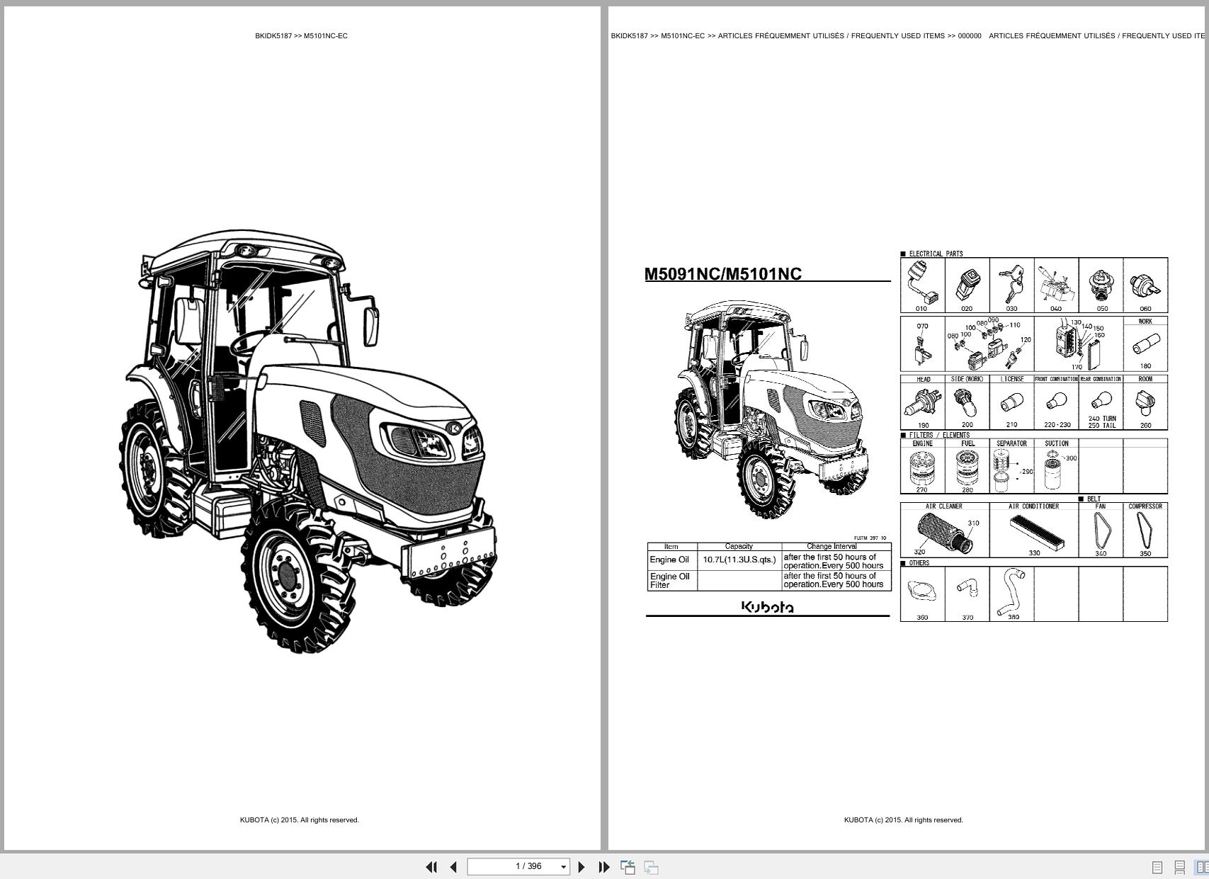 Kubota Utility Tractors M5101NC EC Spare Parts Catalog EN FR (1)