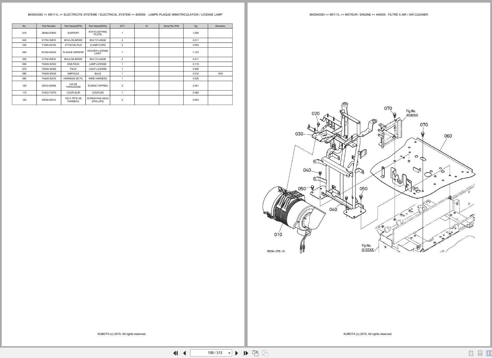 Kubota Utility Tractors M5111L Spare Parts Catalog EN FR (3)