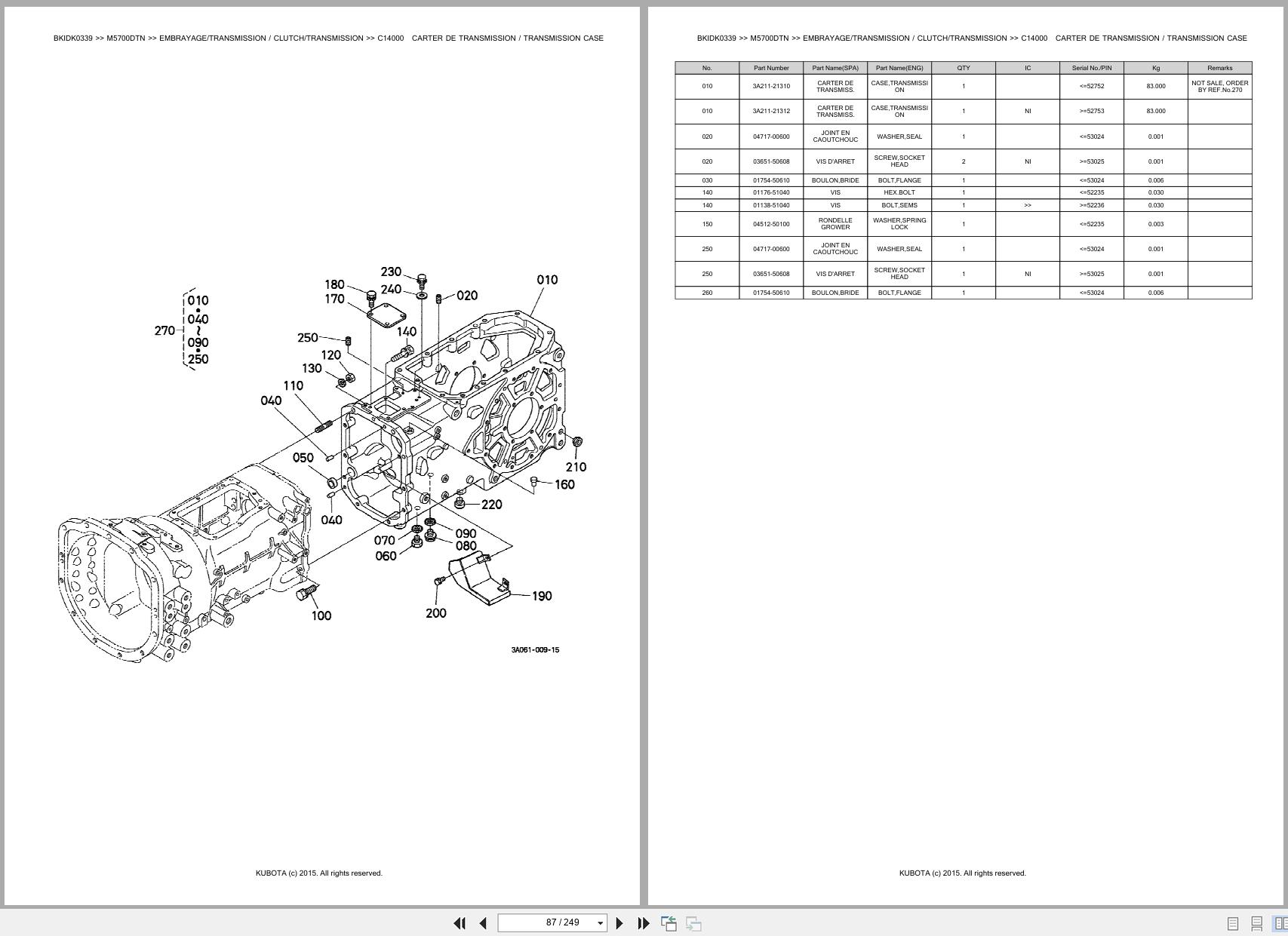 Kubota Utility Tractors M5700DTN Spare Parts Catalog EN FR (3)
