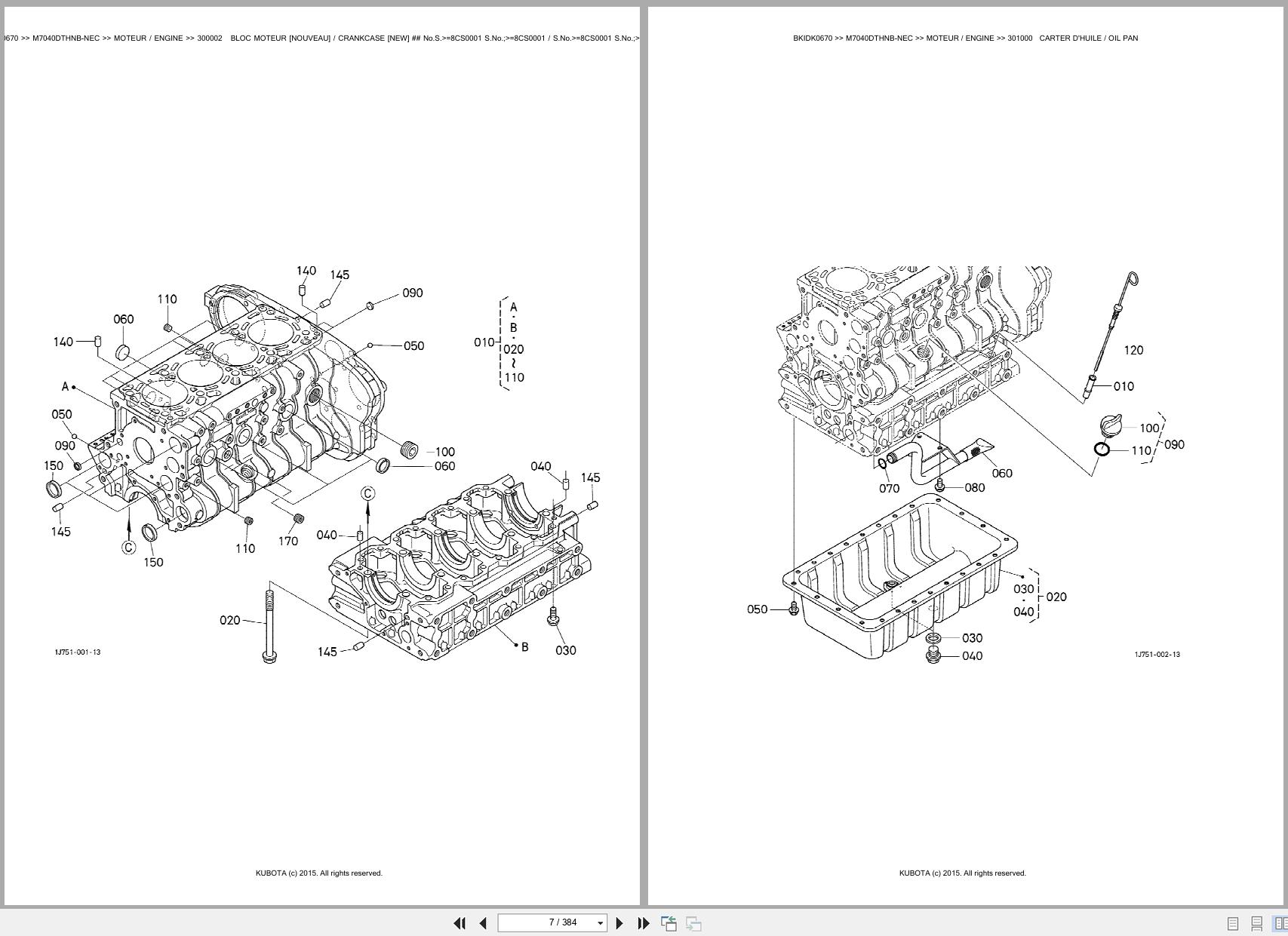 Kubota Utility Tractors M7040DTHNB NEC Spare Parts Catalog EN FR (2)
