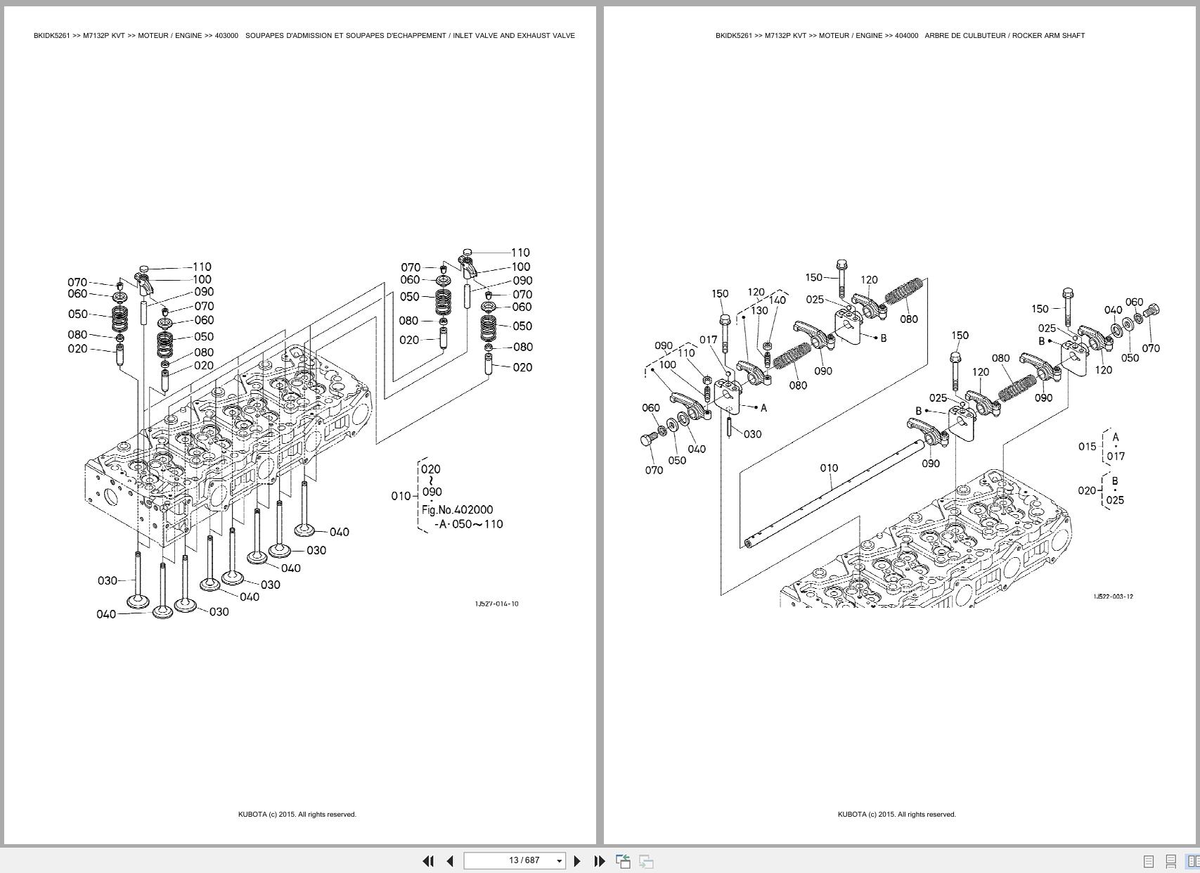 Kubota Utility Tractors M7132P KVT Spare Parts Catalog EN FR (2)