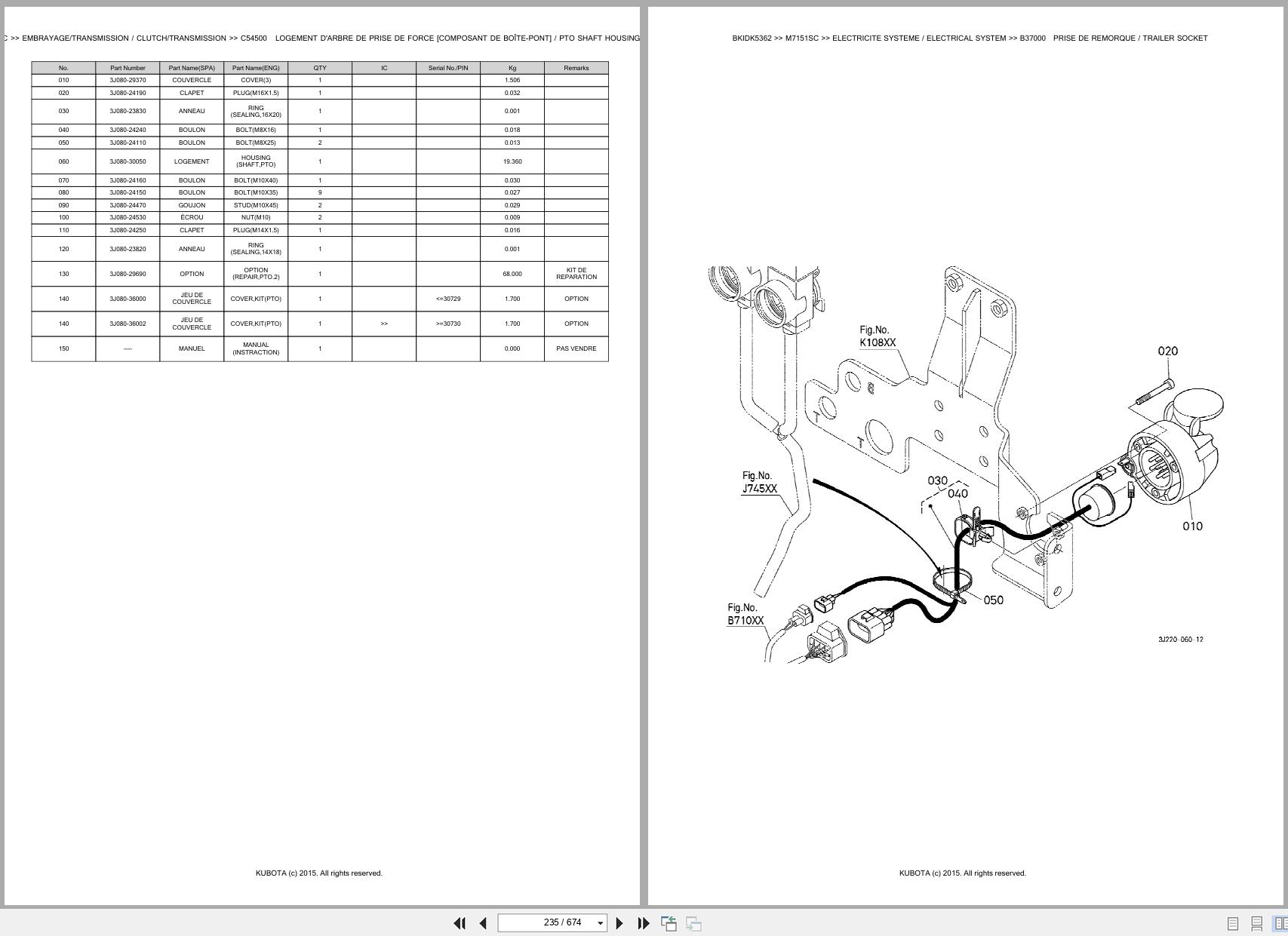 Kubota Utility Tractors M7151SC Spare Parts Catalog EN FR (3)