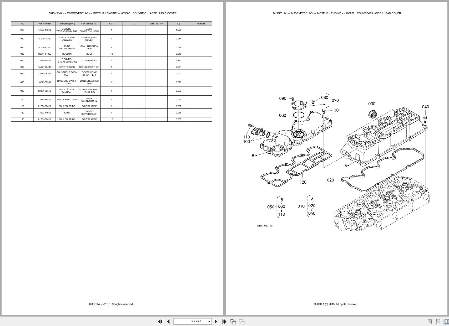 Kubota Utility Tractors M95GXDTSC19 3 Spare Parts Catalog EN FR (2)