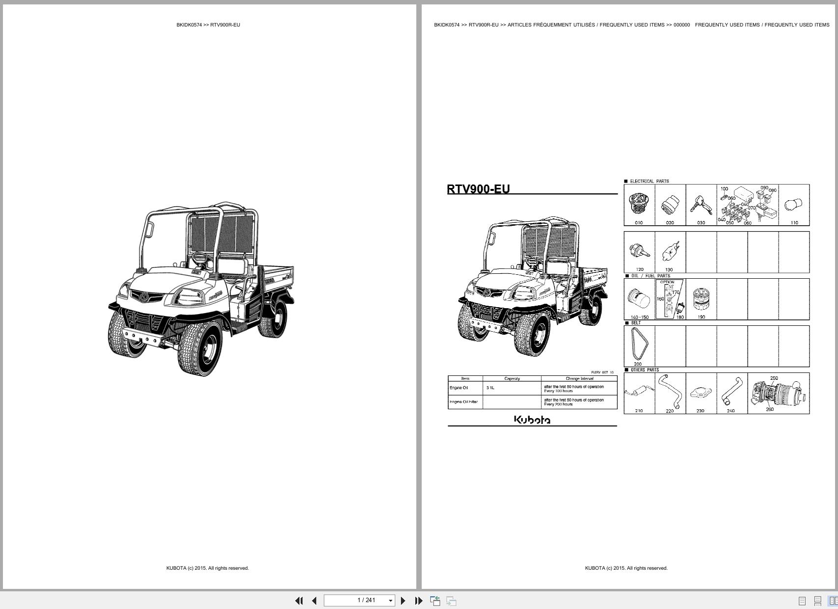 Kubota Utility Vehicle RTV900R EU Spare Parts Catalog EN FR (1)