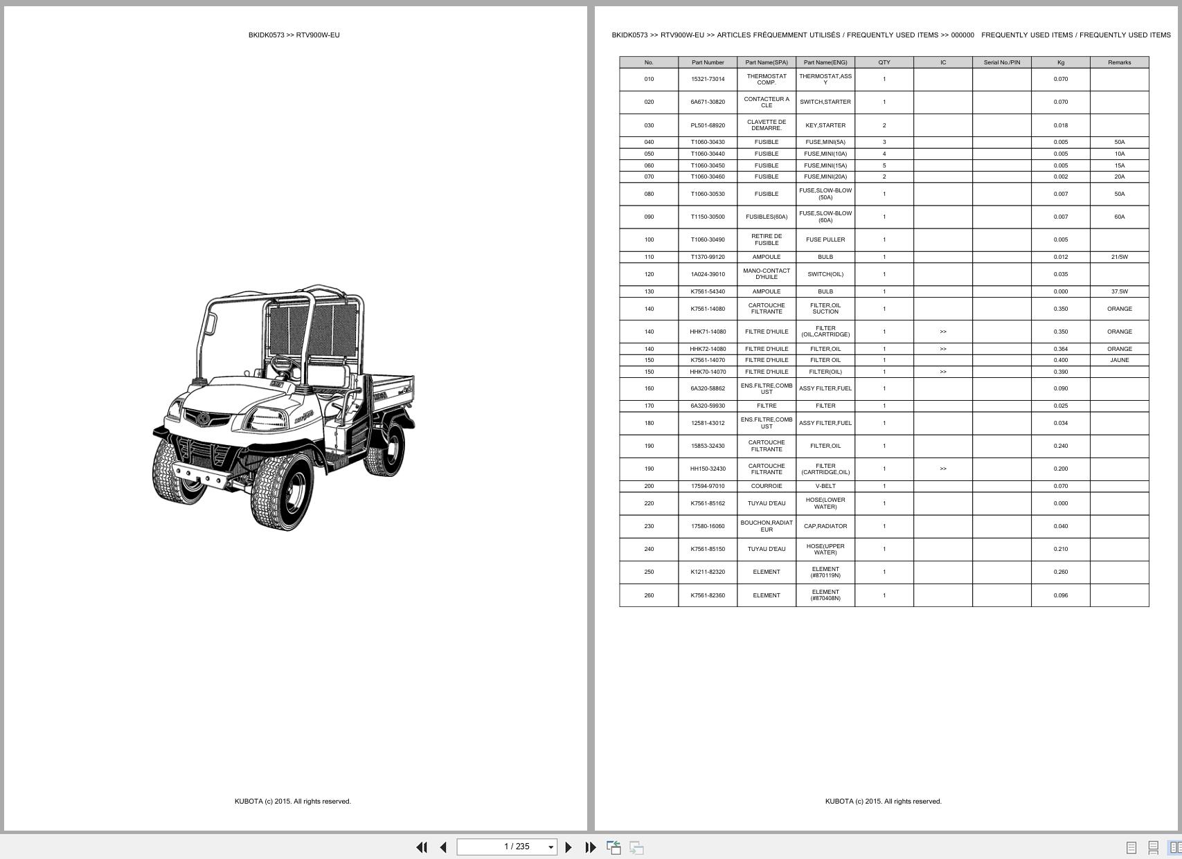Kubota Utility Vehicle RTV900W EU Spare Parts Catalog EN FR (1)