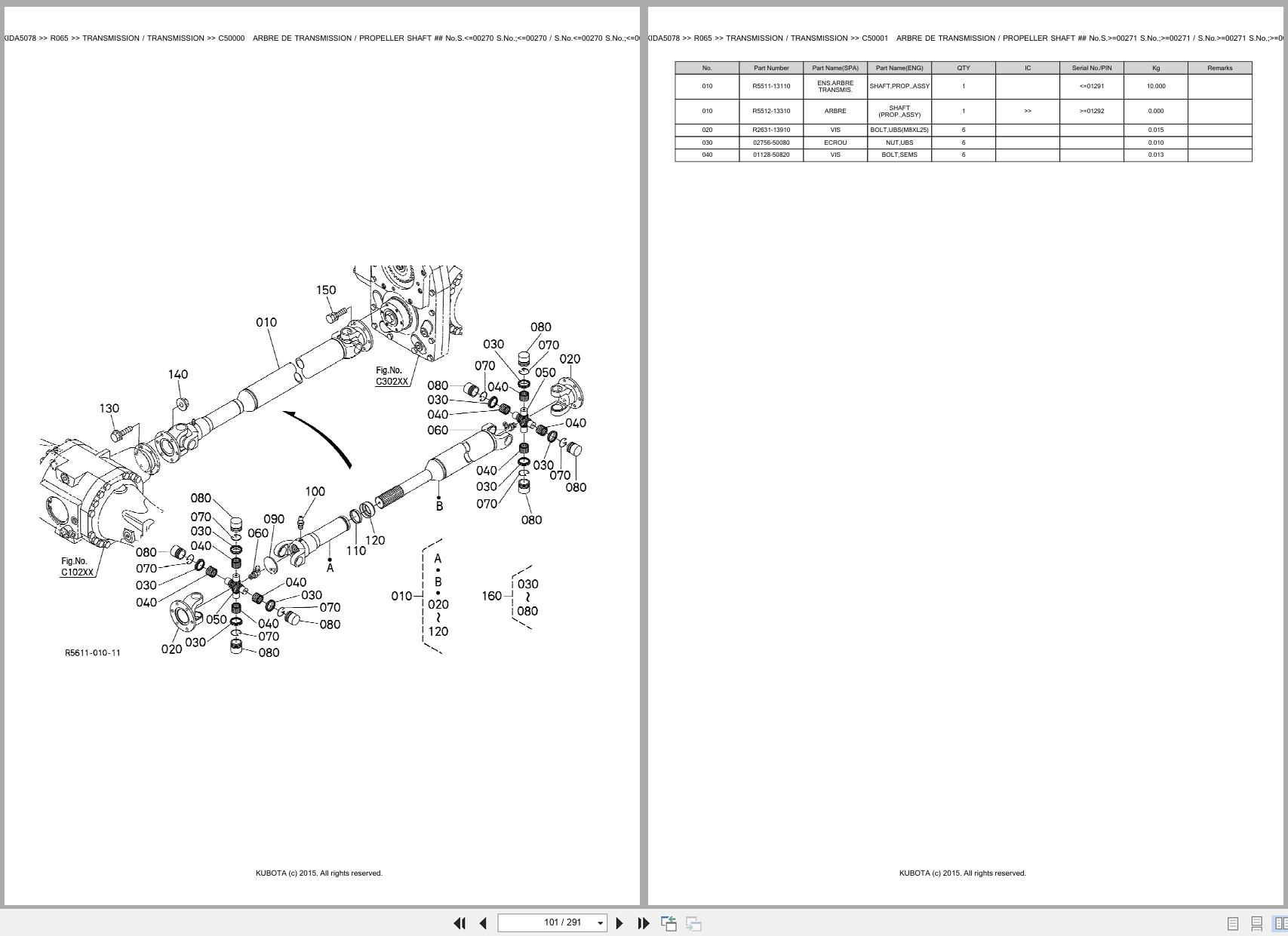 Kubota Wheel Loader R065 Spare Parts Catalog EN FR (3)