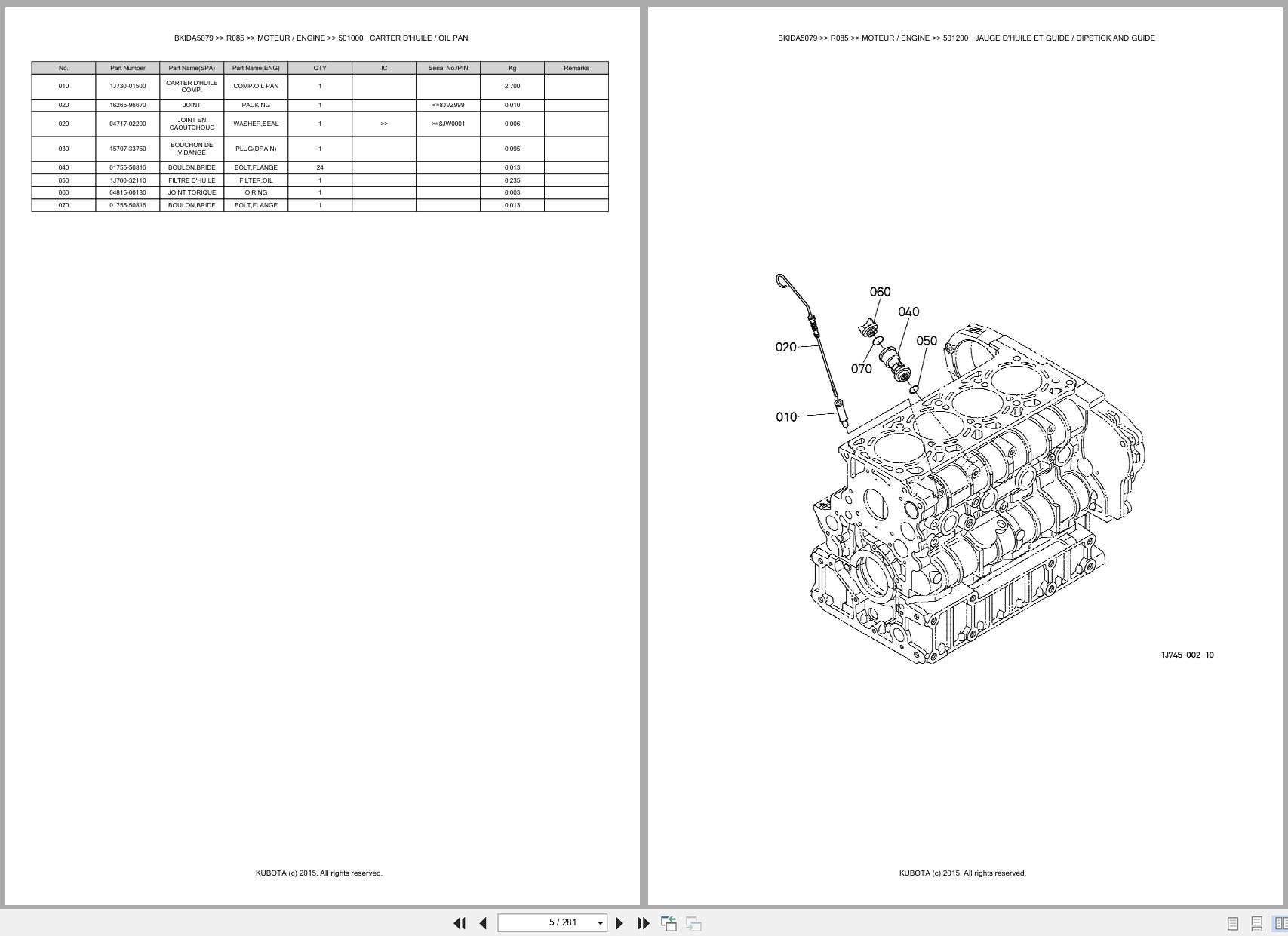 Kubota Wheel Loader R085 Spare Parts Catalog EN FR (2)