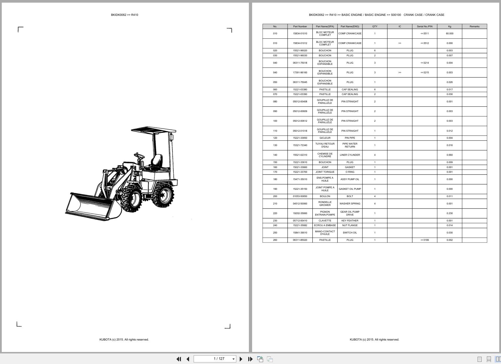 Kubota Wheel Loader R410 Spare Parts Catalog EN FR (1)