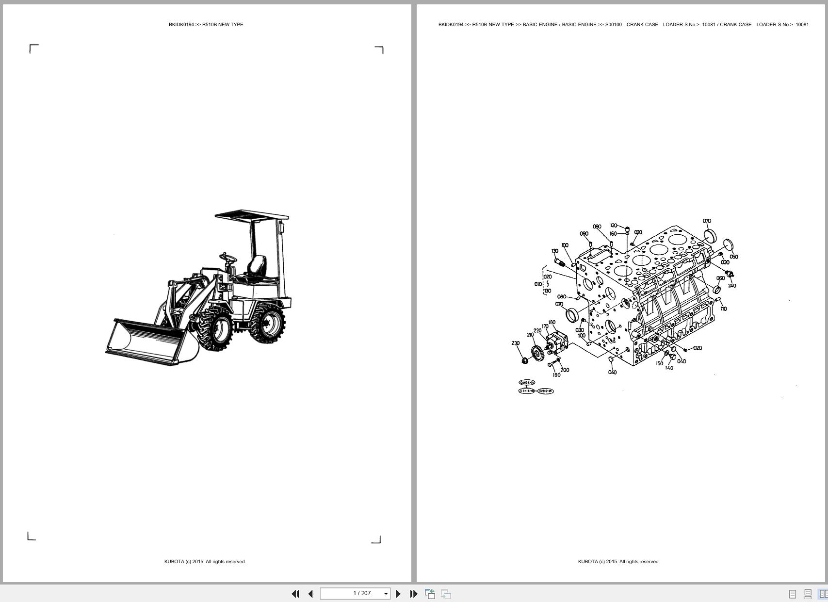 Kubota Wheel Loader R510B New Type Spare Parts Catalog EN FR (1)