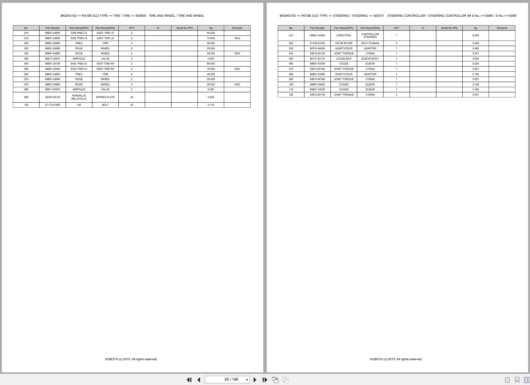 Kubota Wheel Loader R510B Old Type Spare Parts Catalog EN FR (3)