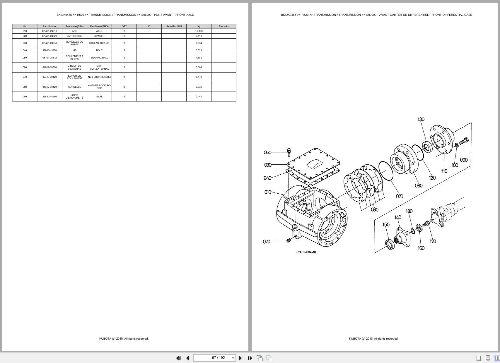 Kubota Wheel Loader R520 Spare Parts Catalog EN FR (3)