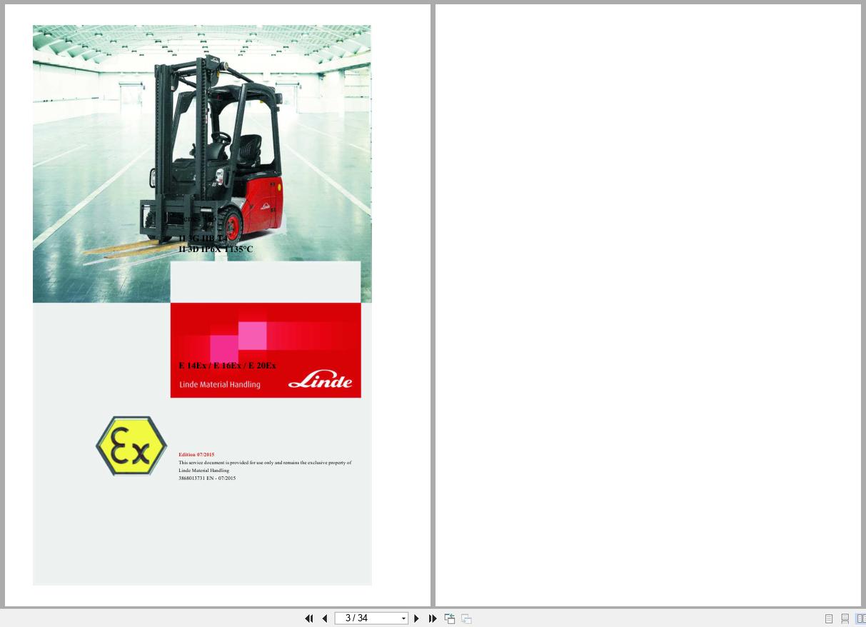 Linde Forklift E386 01 E14EX 3GD to E20EX 3GD Electrical Hydraulic Diagrams 3868013731 2015 (1)