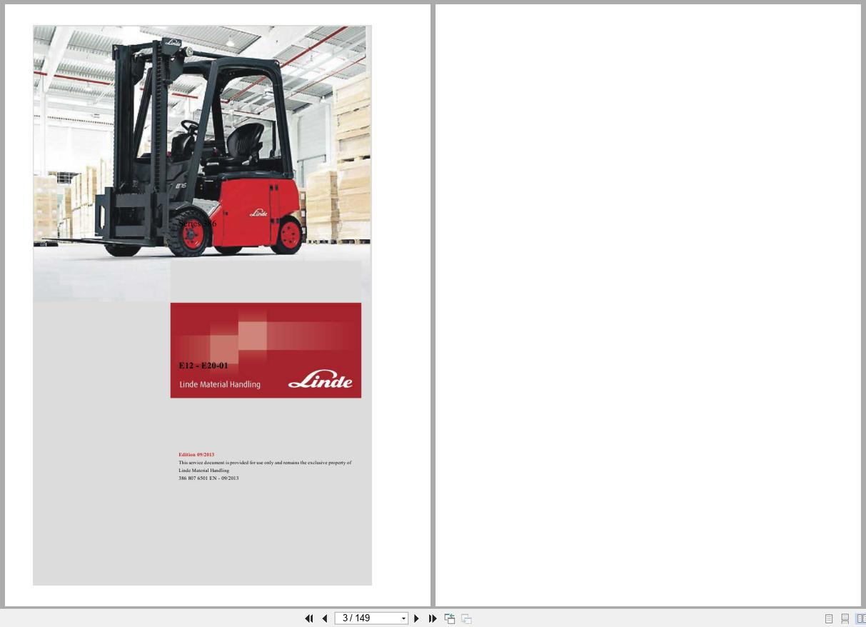 Linde Forklift E386 386 01 E12 to E20 Electrical Hydraulic Diagrams 3868076501 2013 (1)