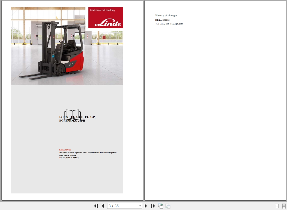 Linde Forklift EG1275 02 EG16 to EG20PH Electrical Hydraulic Diagrams 12758013631 2023 (1)