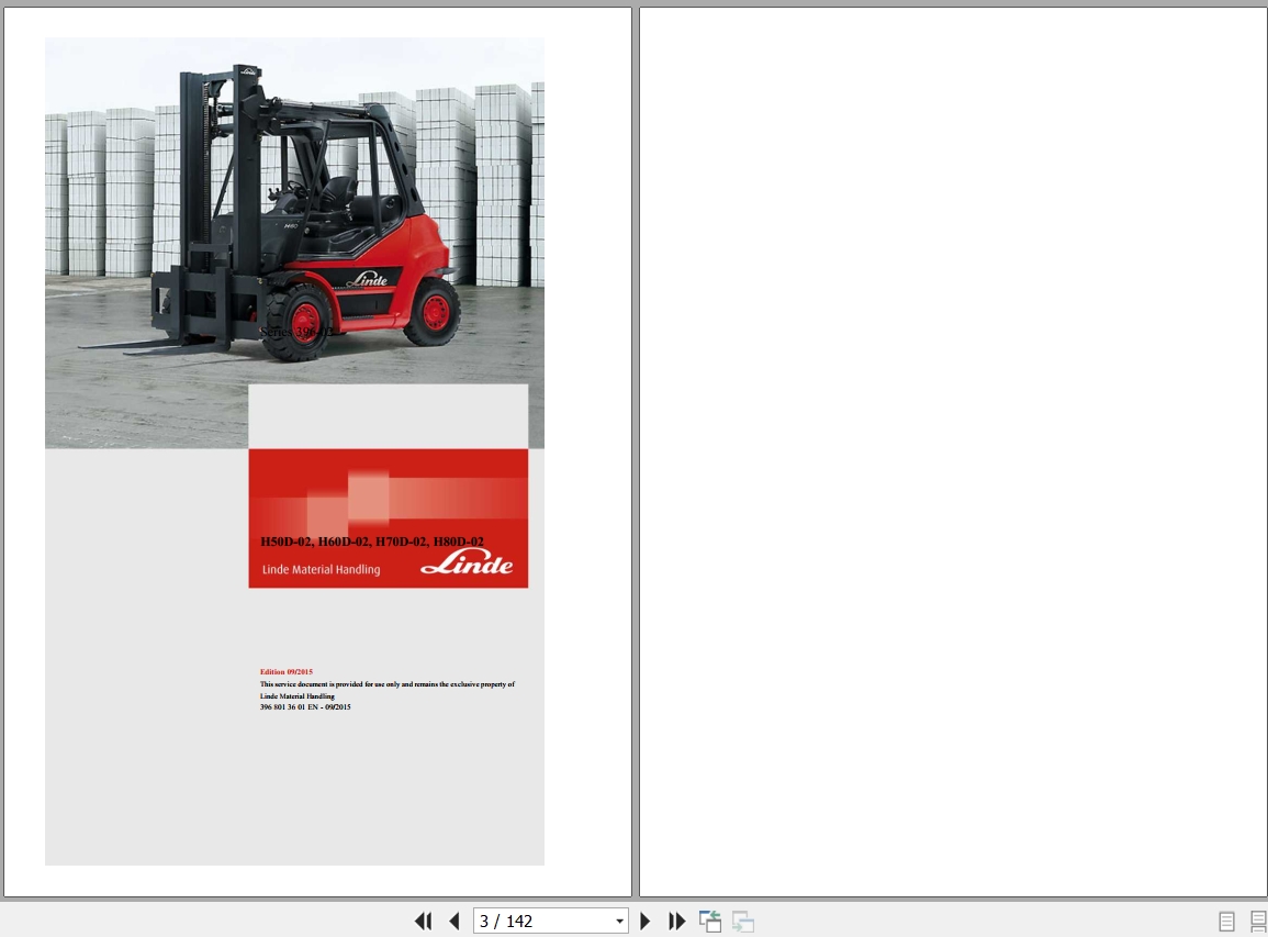 Linde Forklift H 396 02 H50D to H80T Electrical Hydraulic Diagrams 3968013601 2015 (1)