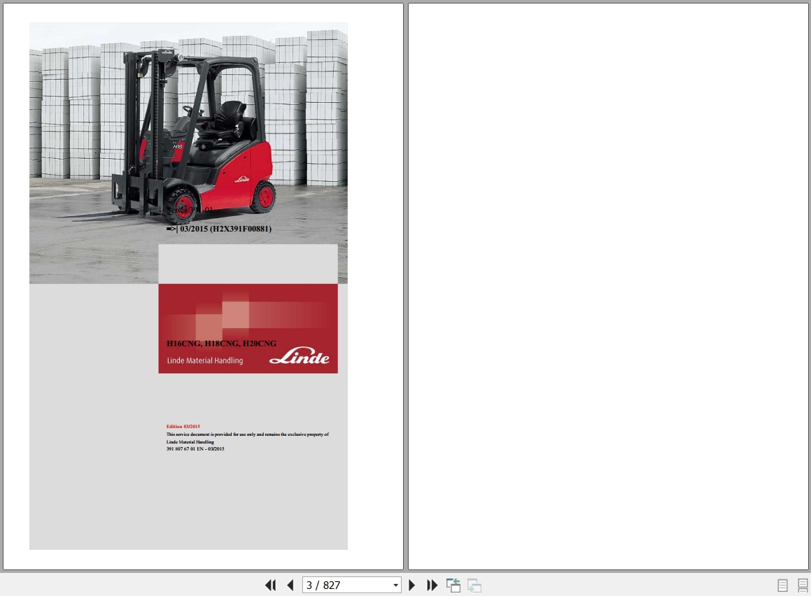 Linde Forklift H391 01 H14D to H20T Electrical Hydraulic Diagrams 391807601 2015 (1)