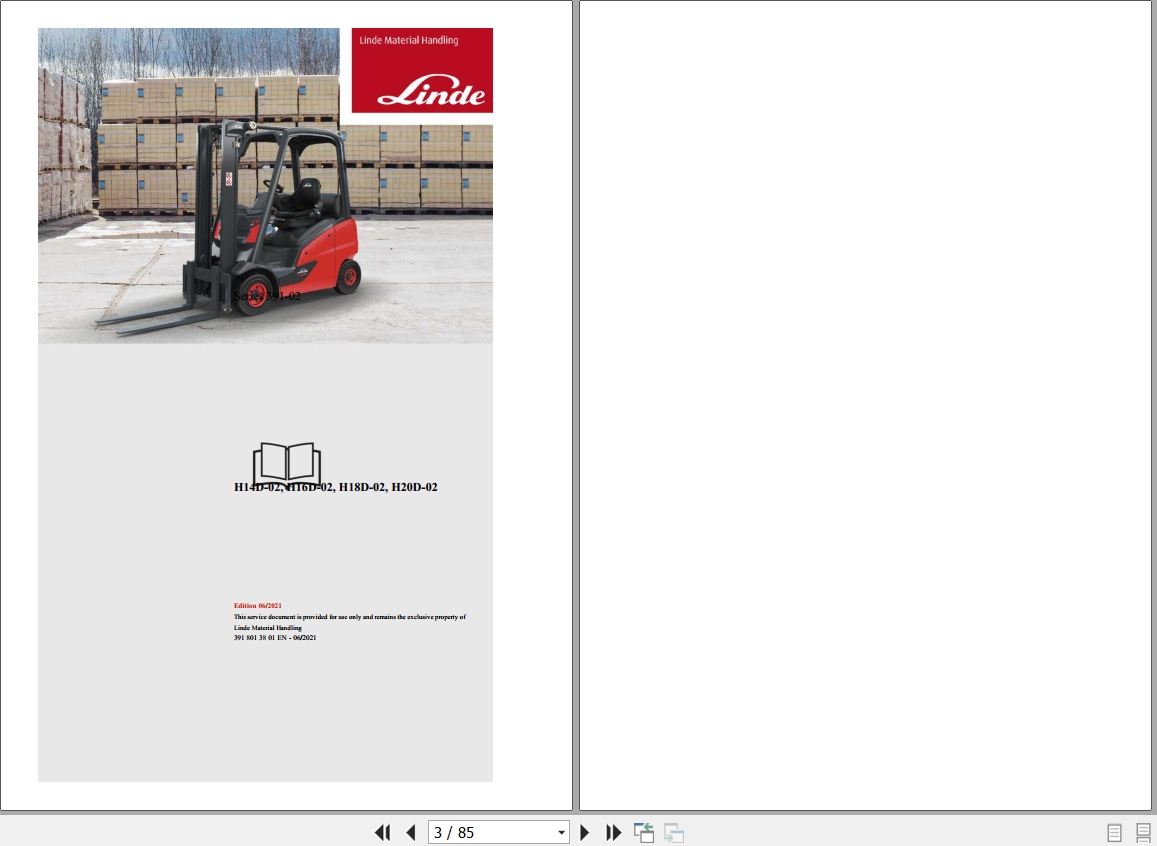 Linde Forklift H391 02 H14D 02 to H20T 02 Electrical Hydraulic Diagrams 3918013801 2021 (1)