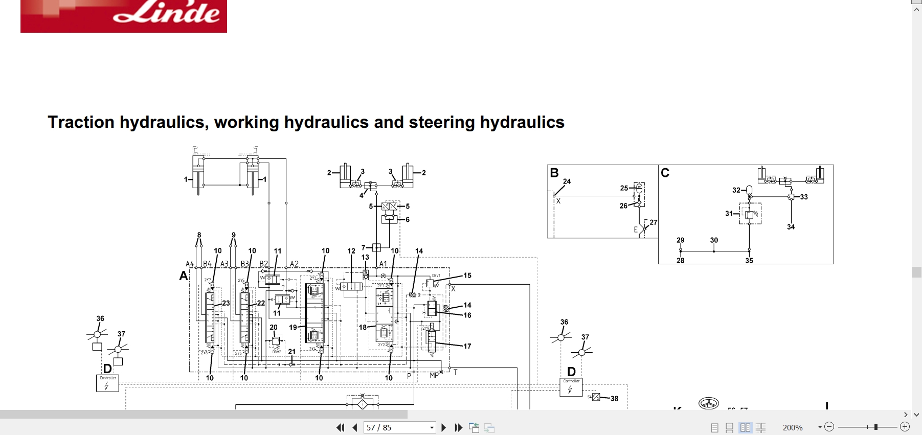 Linde Forklift H391 02 H14D 02 to H20T 02 Electrical Hydraulic Diagrams 3918013801 2021 (3)