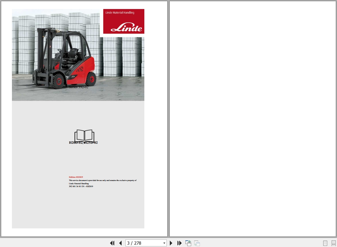 Linde Forklift H392 02 H20D H20T H25D H25T Electrical Hydraulic Diagrams 392801301 2019 (1)