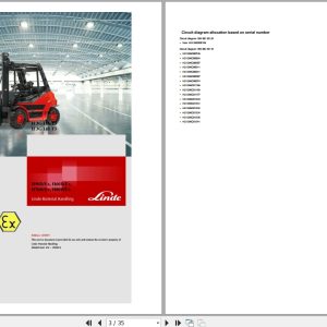 Linde Forklift H396 01 H50D EX to H80D EX Electrical Diagrams 3968013641 2015 (1)