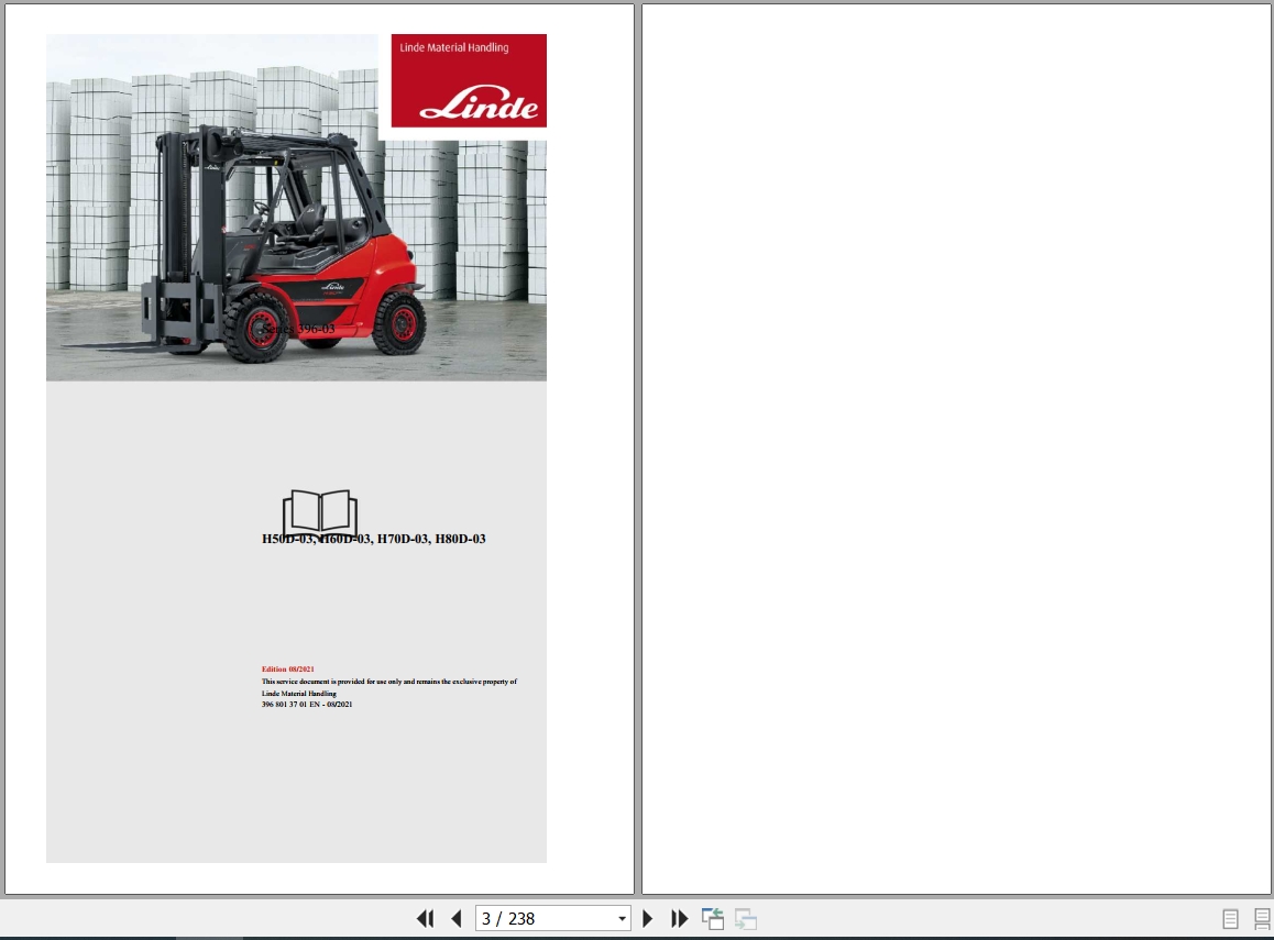 Linde Forklift H396 03 H50D to H80T Electrical Diagrams 3968013701 2021 (1)
