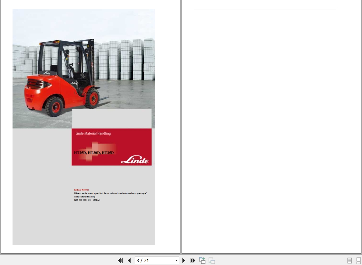 Linde Forklift HT1218 01 HT25D HT30D HT35D Electrical Hydraulic Diagrams 12188013611 2021 (1)