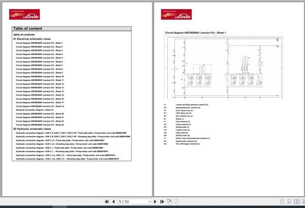 Linde Forklift P4595 01 P40 P40 B P60 Electrical Hydraulic Diagrams 45878026009 2021 (2)