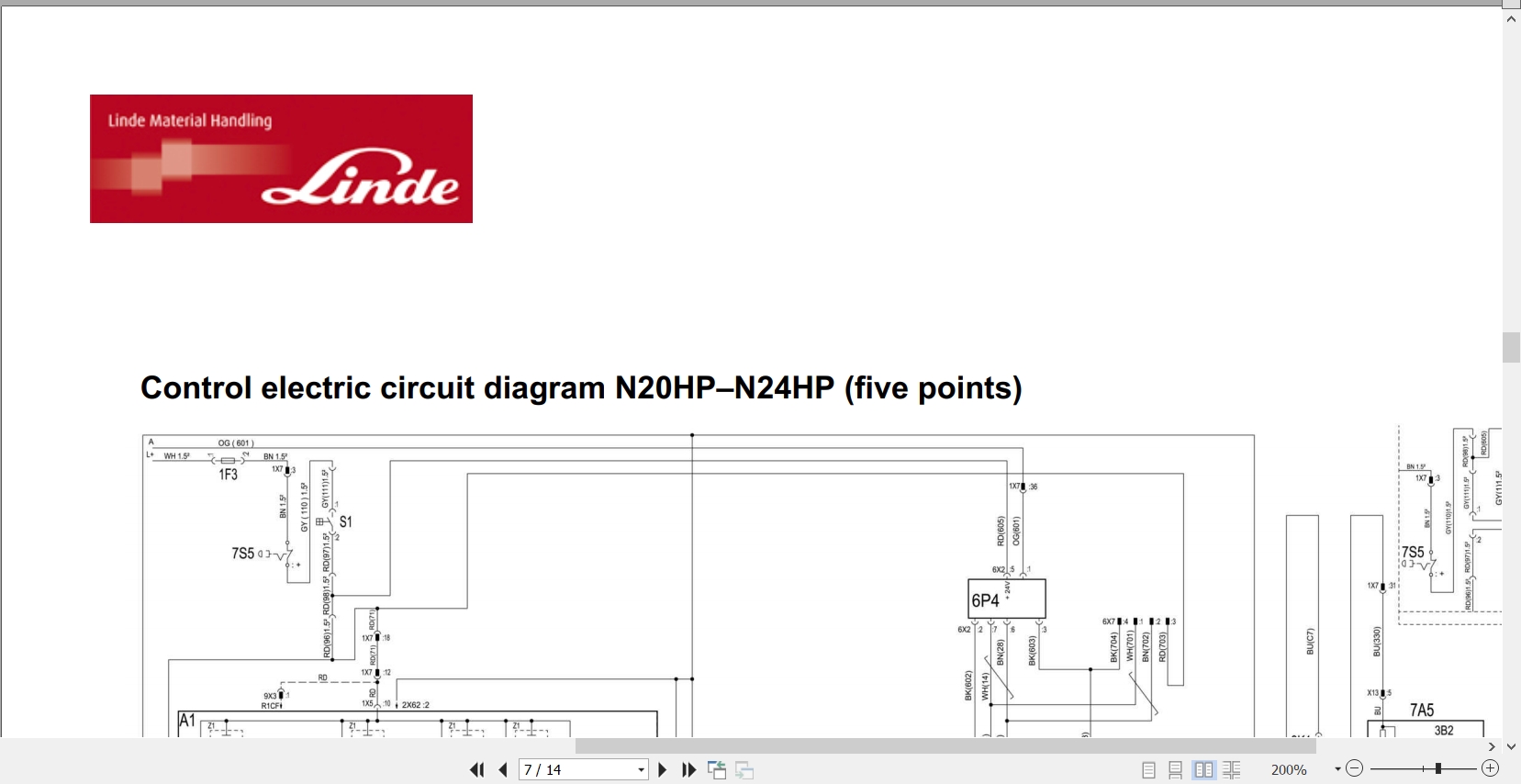 Linde Order Picker N1159 01 N20 to N24HP Electrical Hydraulic Diagrams 11598013601 2020 (2)