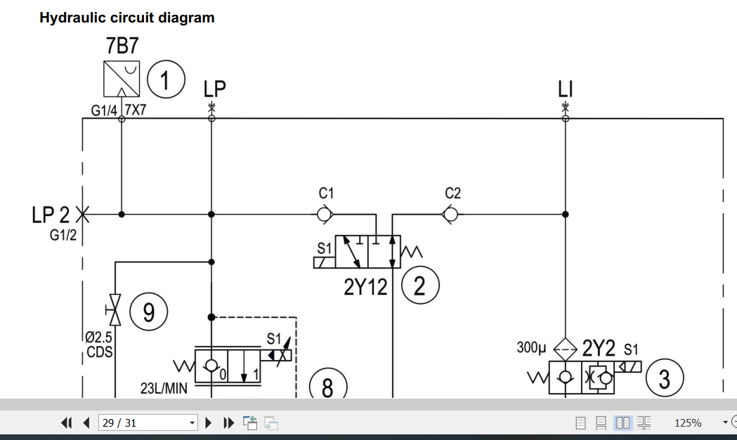 Linde Pallet Stacker D1164 01 D12RW Electrical Hydraulic Diagrams 11648013651 2020 (3)