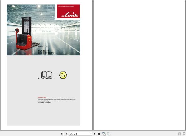 Linde Pallet Stacker L1172 01 L12Ex L12Iex Electrical Hydraulic Diagrams 11728013601 2018 (1)