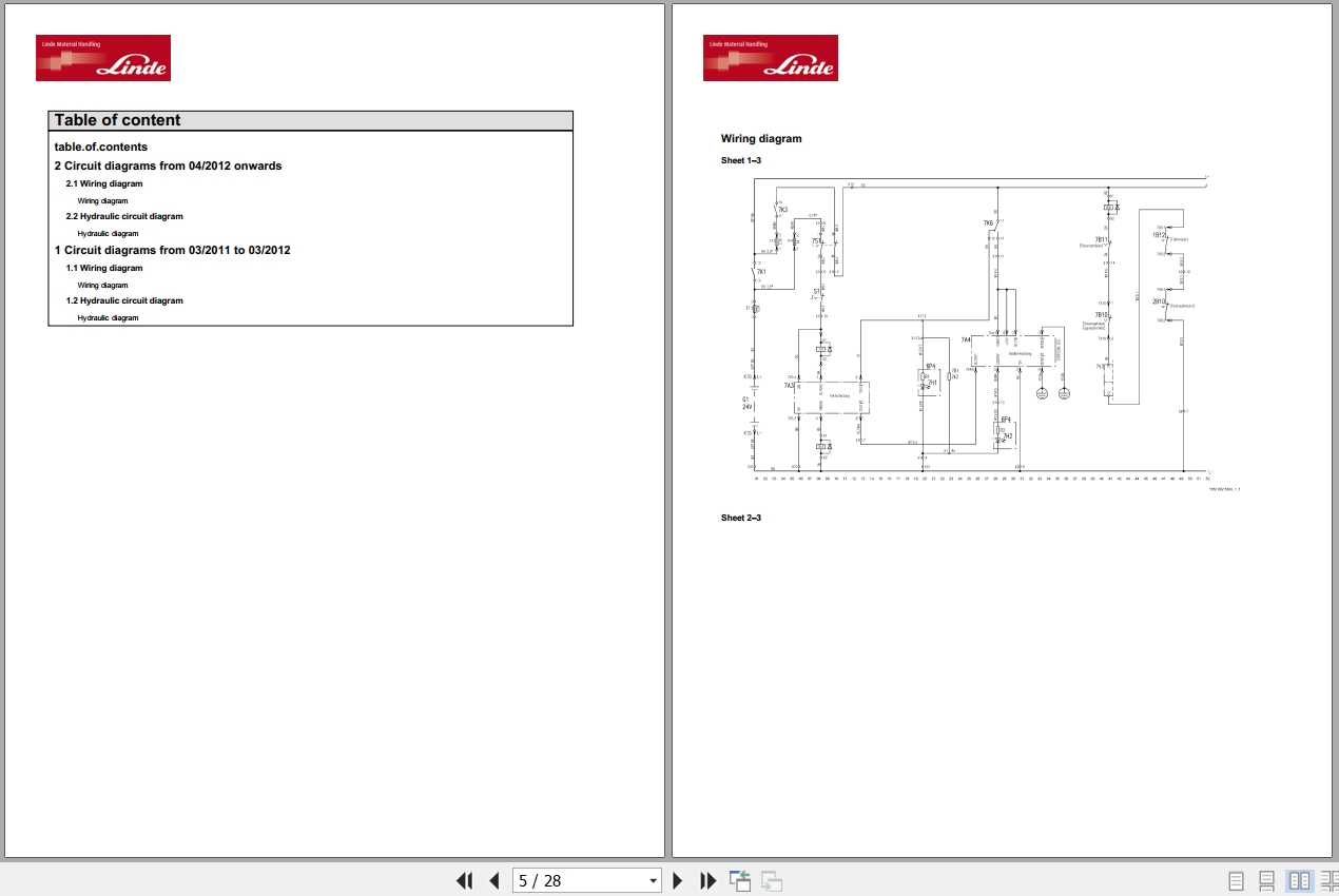 Linde Pallet Truck T1152 01 T16EX T20EX Electrical Hydraulic Diagrams 11528013701 2014 (2)