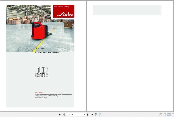 Linde Pallet Truck T131 02 T20Sp To T25Sp Electrical Hydraulic Diagrams 13180136Xx 2016 Fr (1)