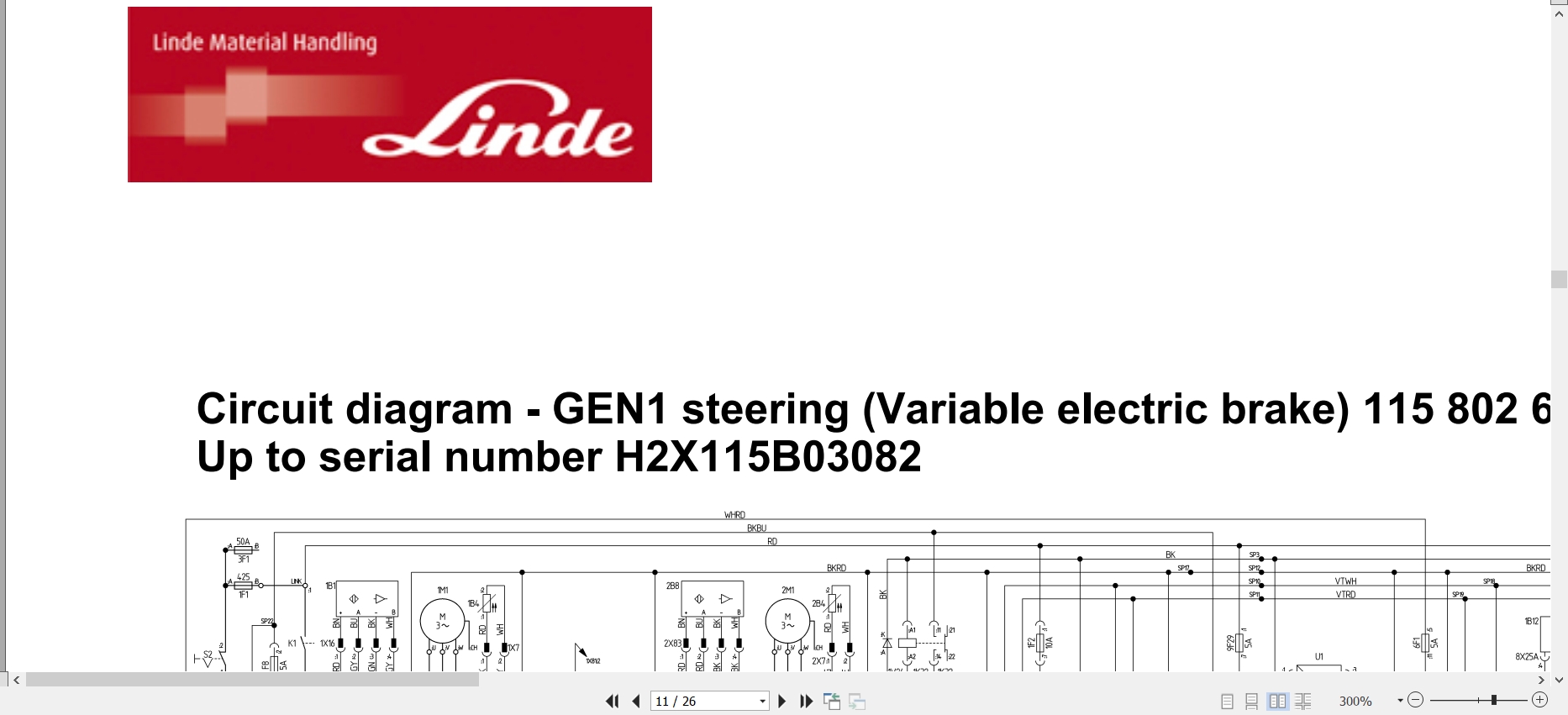 Linde Reach Truck R115 03 R14 R16 R20 Electrical Hydraulic Diagrams 1158013801 2009 (2)