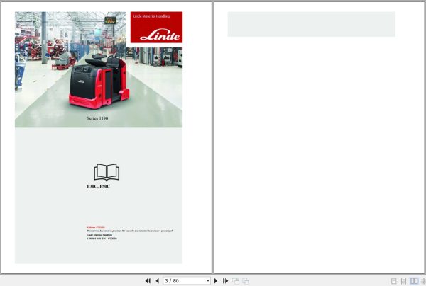 Linde Tow Tractor P1190 01 P Matic P30C P50C Electrical Diagrams 11908013601 2020 (1)