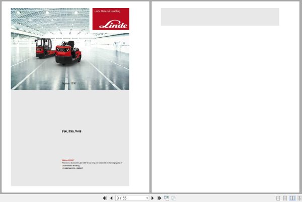Linde Tow Tractor P1191 01 P60 P80 W08 Electrical Diagrams 11918013601 2017 (1)