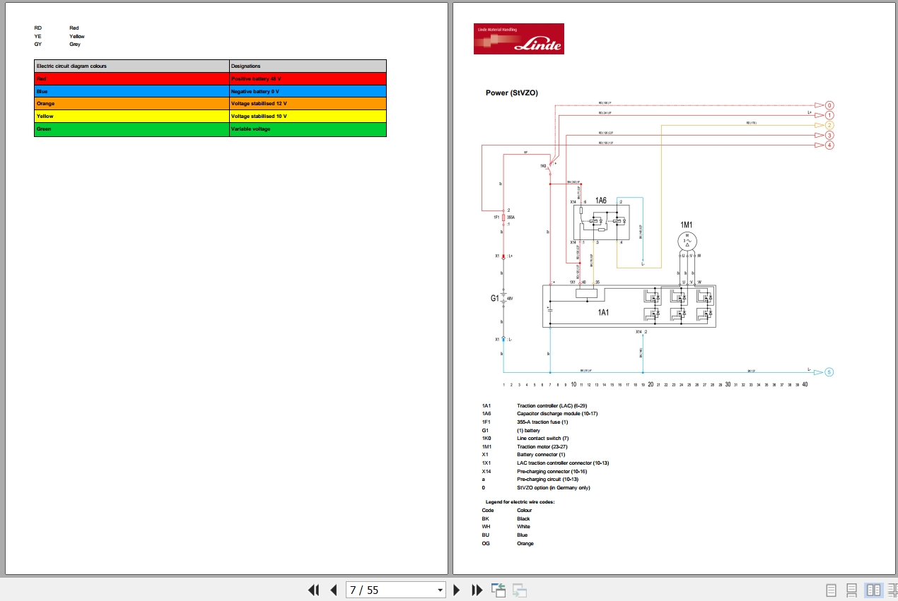 Linde Tow Tractor W1191 01 P60 P80 W08 Electrical Diagrams 11918013601 2017 (2)