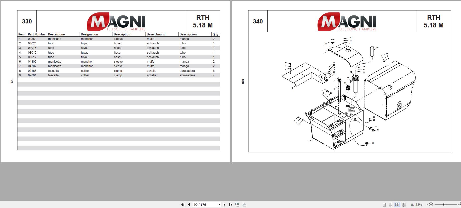 Magni Telehandler RTH 5.18 M Parts Catalog 05860 (2)
