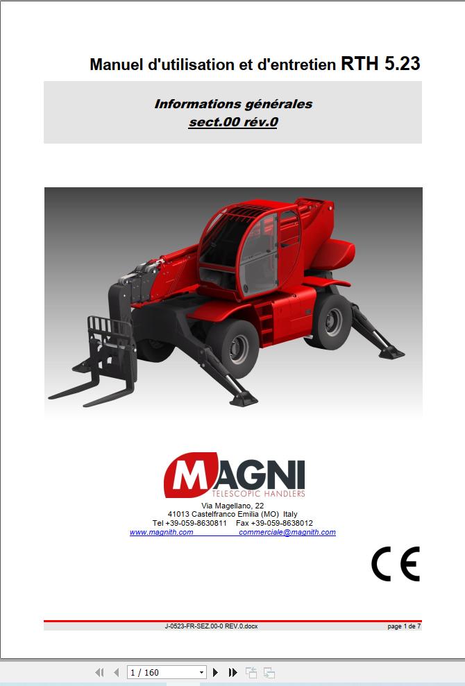 Magni Telehandler RTH 5.23 Operation and Maintenance Manual FR (1)