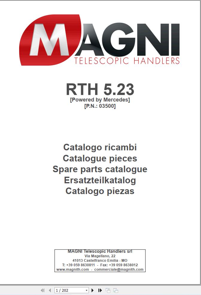 Magni Telehandler RTH 5.23 Parts Catalog 03500 (1)