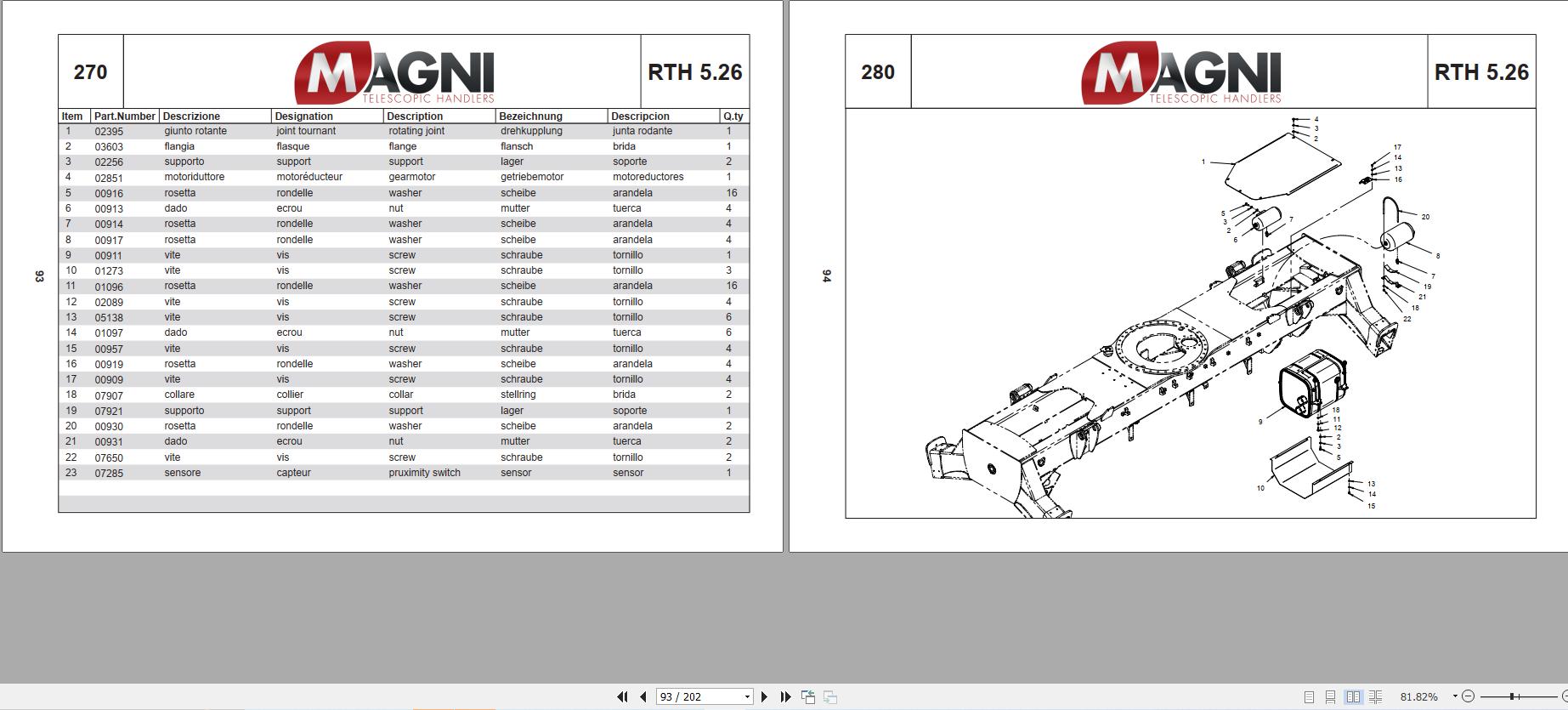 Magni Telehandler RTH 5.26 Parts Catalog 03600 (2)