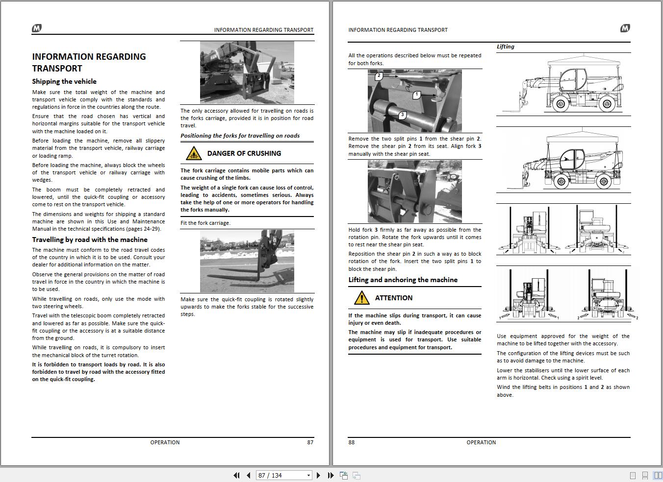 Magni Telehandler RTH Series Use and Maintenance Manual 22372 (2)