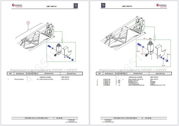 Manitowoc Potain Tower Crane IGO50 416516 Full Manuals (4)
