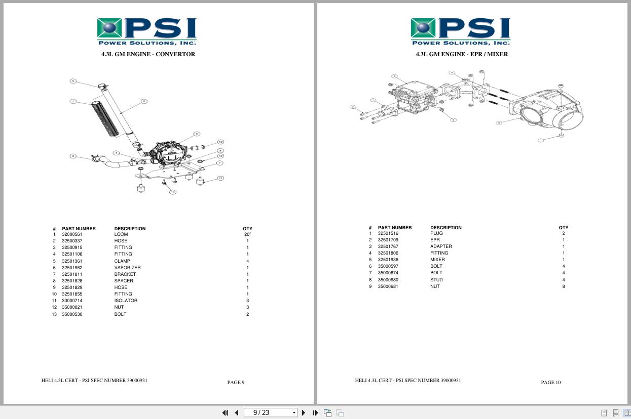 PSI Engine GM 4.3L Parts Book 39000931 (2)