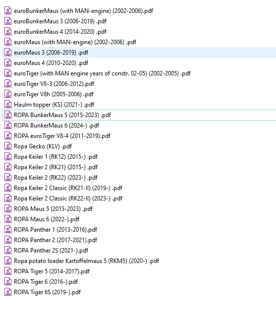 ROPA Agricultural Machine Parts Catalog PDF 5.21GB (2)