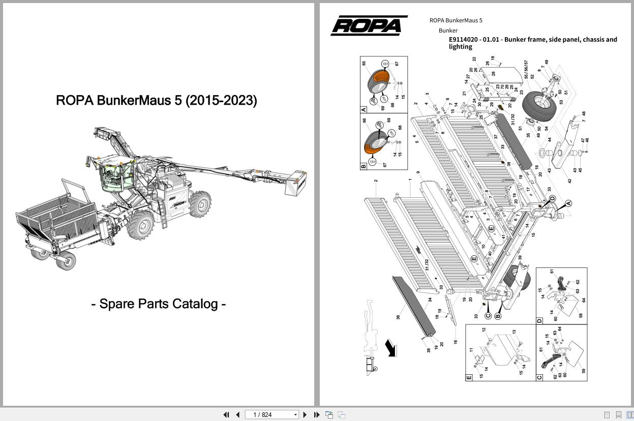 ROPA Harvester BunkerMaus 5 2015 2023 Spare Parts Catalog (1)