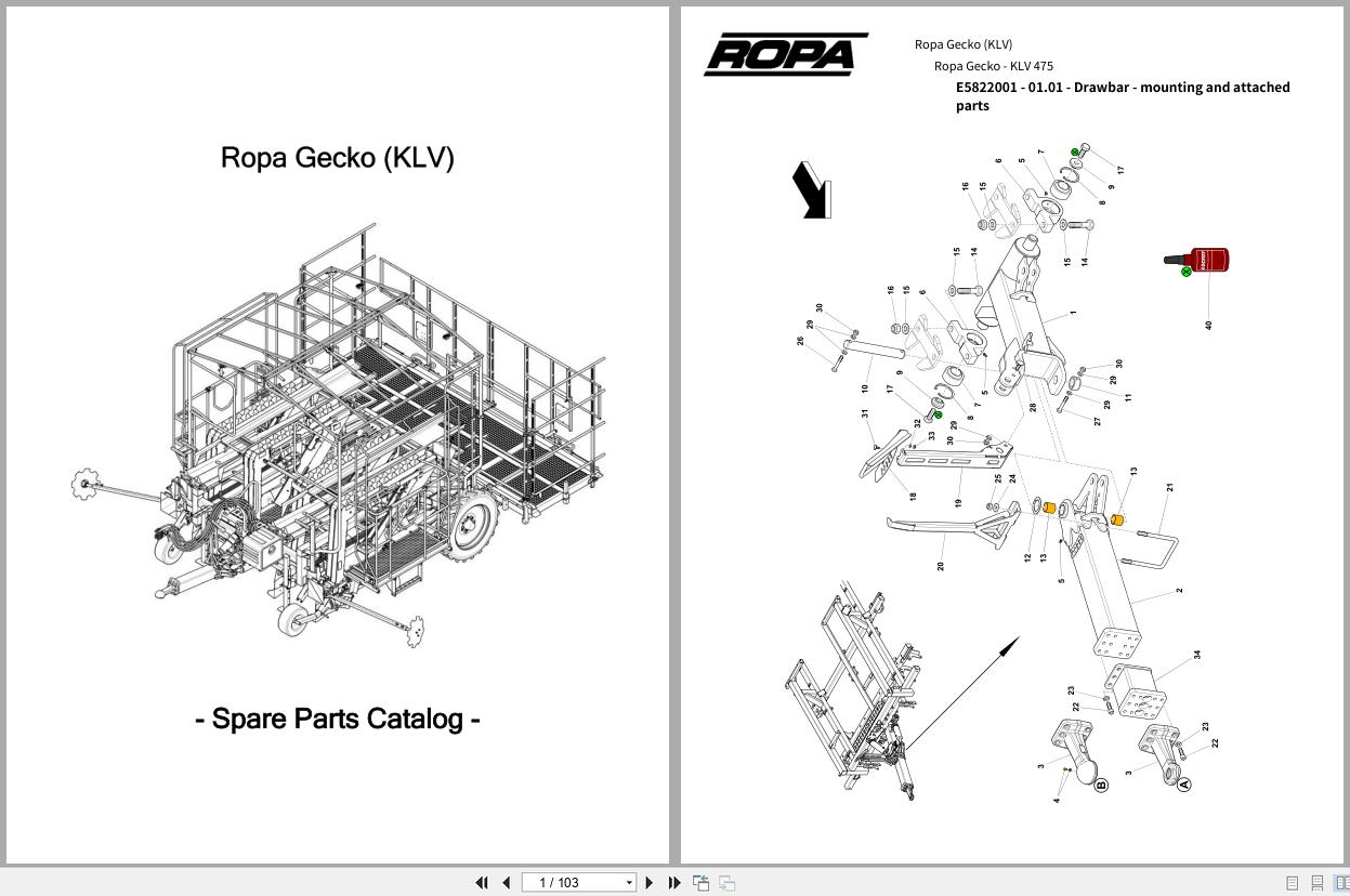 ROPA Harvester Gecko KLV Spare Parts Catalog (1)