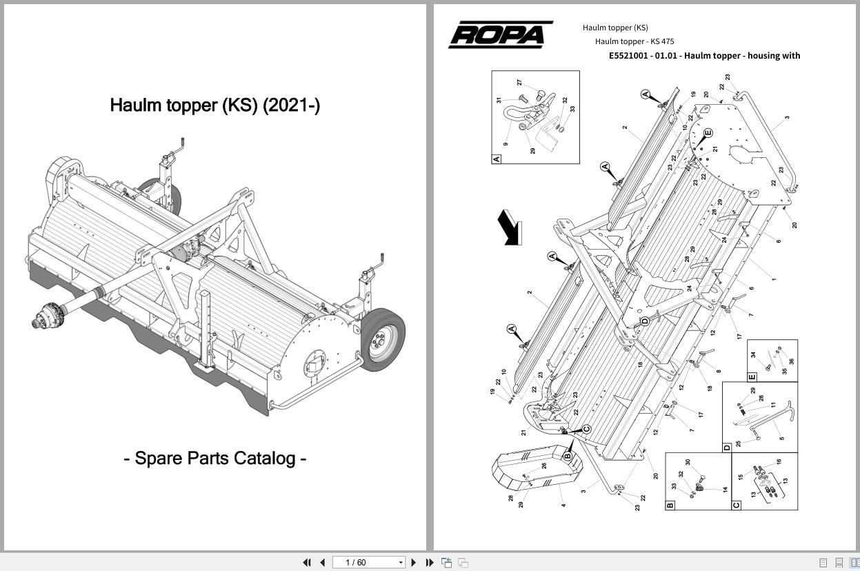 ROPA Harvester Haulm topper KS 2021 Spare Parts Catalog (1)