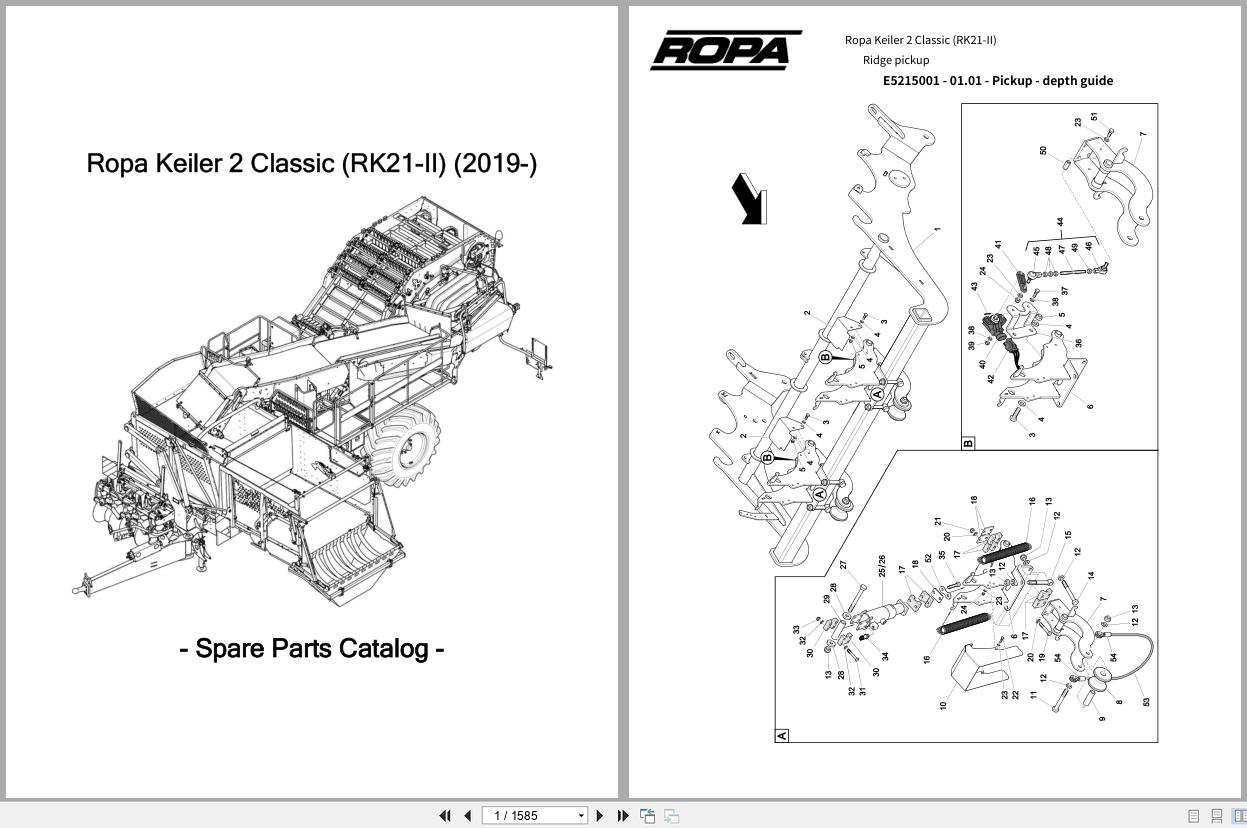 ROPA Harvester Keiler 2 Classic RK21 II 2019 Spare Parts Catalog (1)